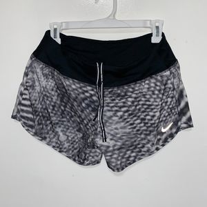 Women Nike Dri-FIT Running Shorts Black Tie Dye– Size Small
